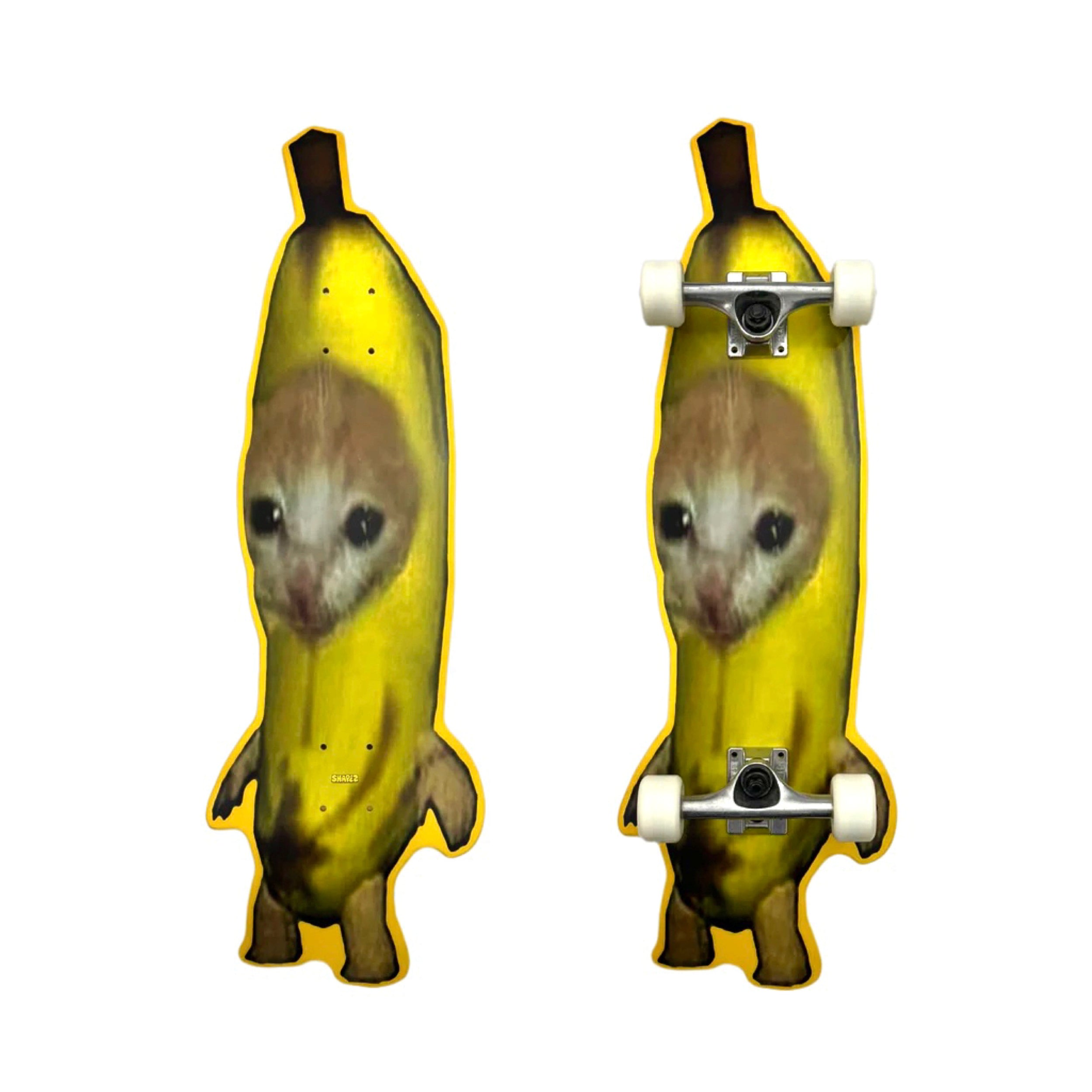 banana cat skateboard deck and complete