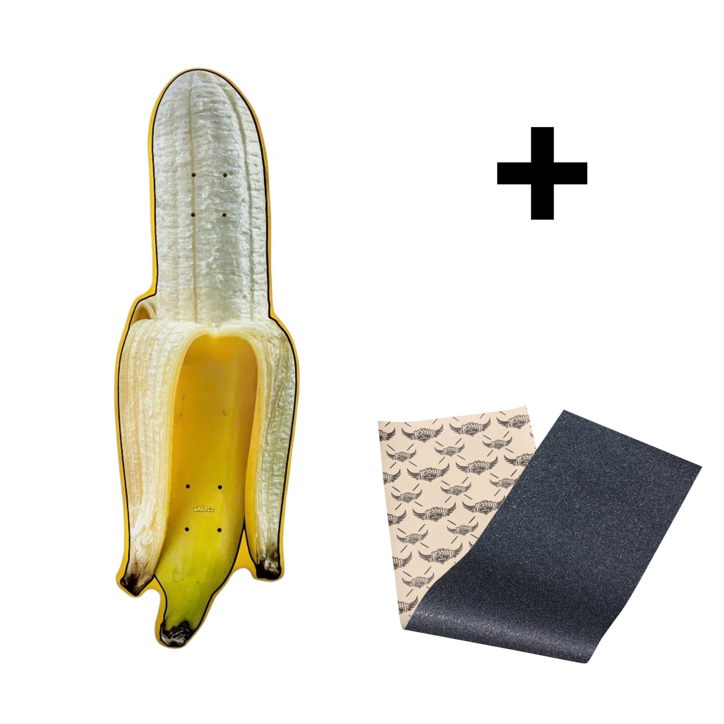 banana skateboard deck and grip tape