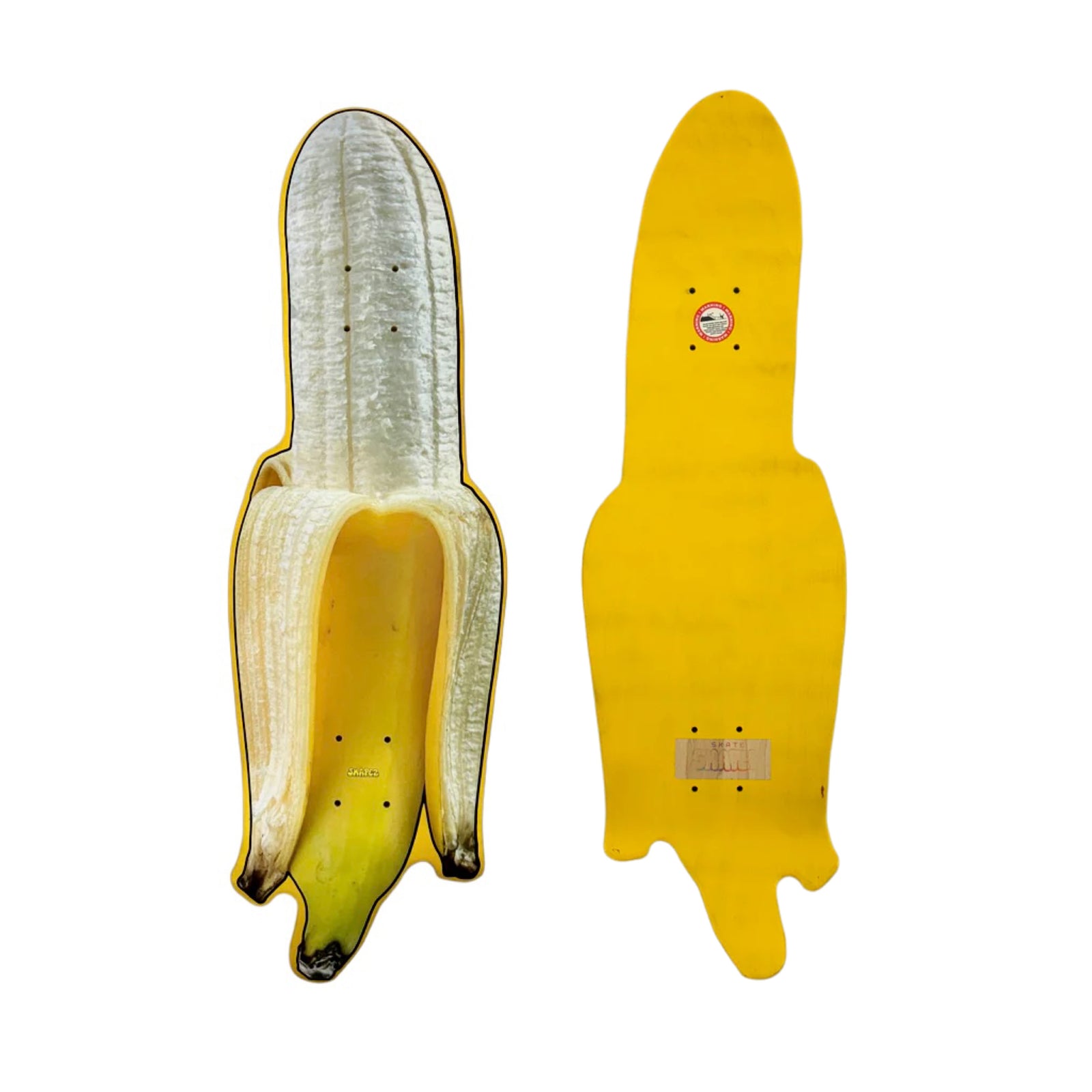 banana skateboard deck front and back