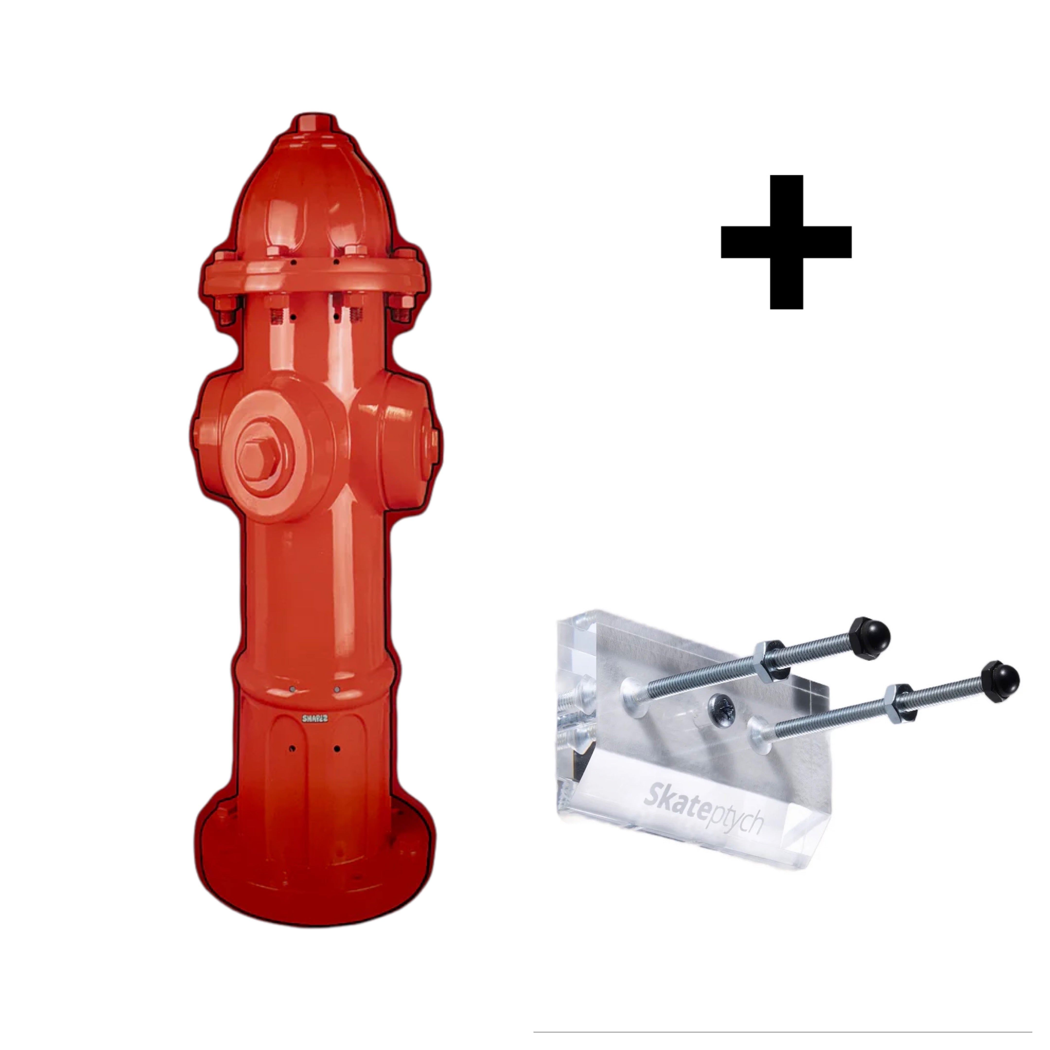 fire hydrant skateboard deck and wall hanger