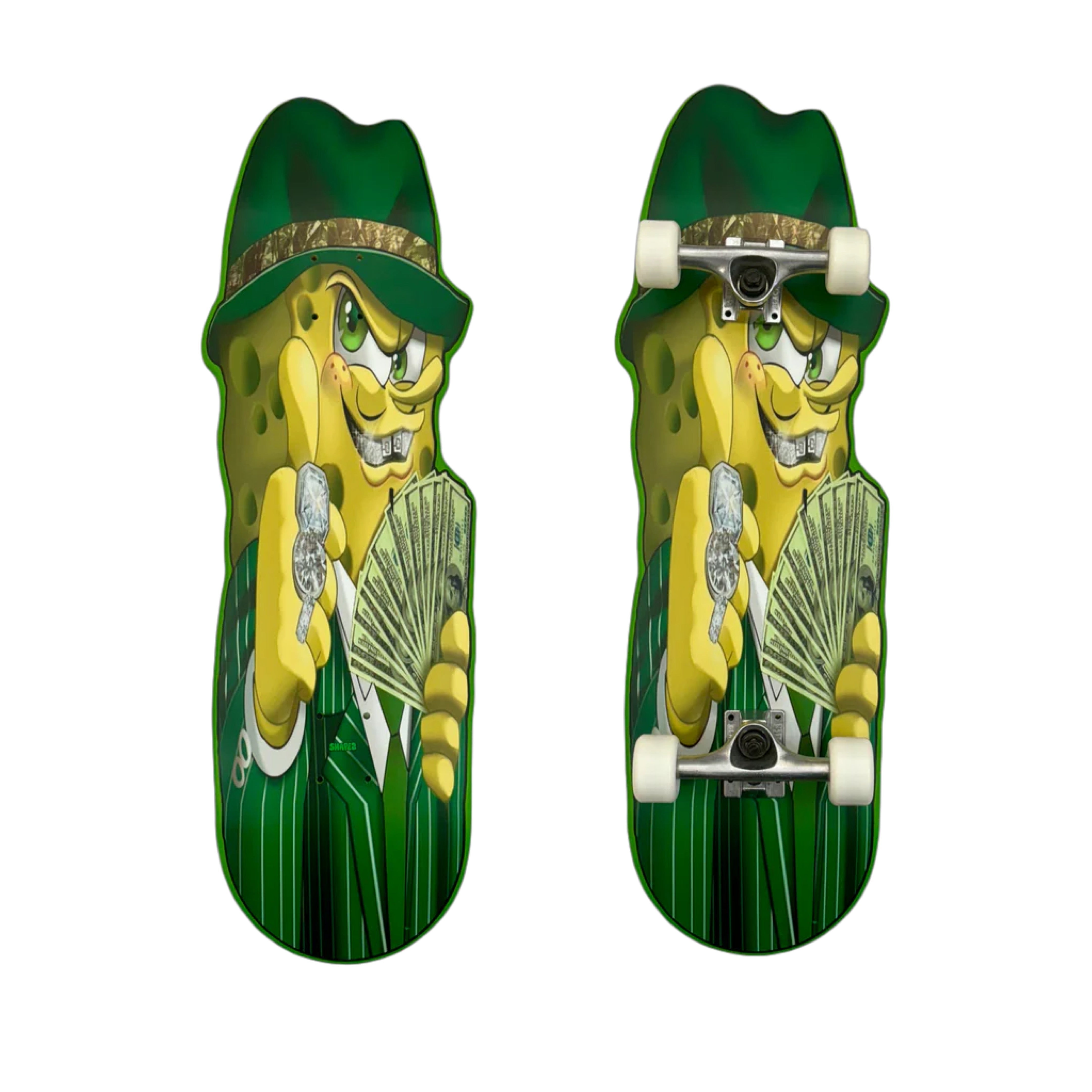 gangster sponge shaped skateboard complete