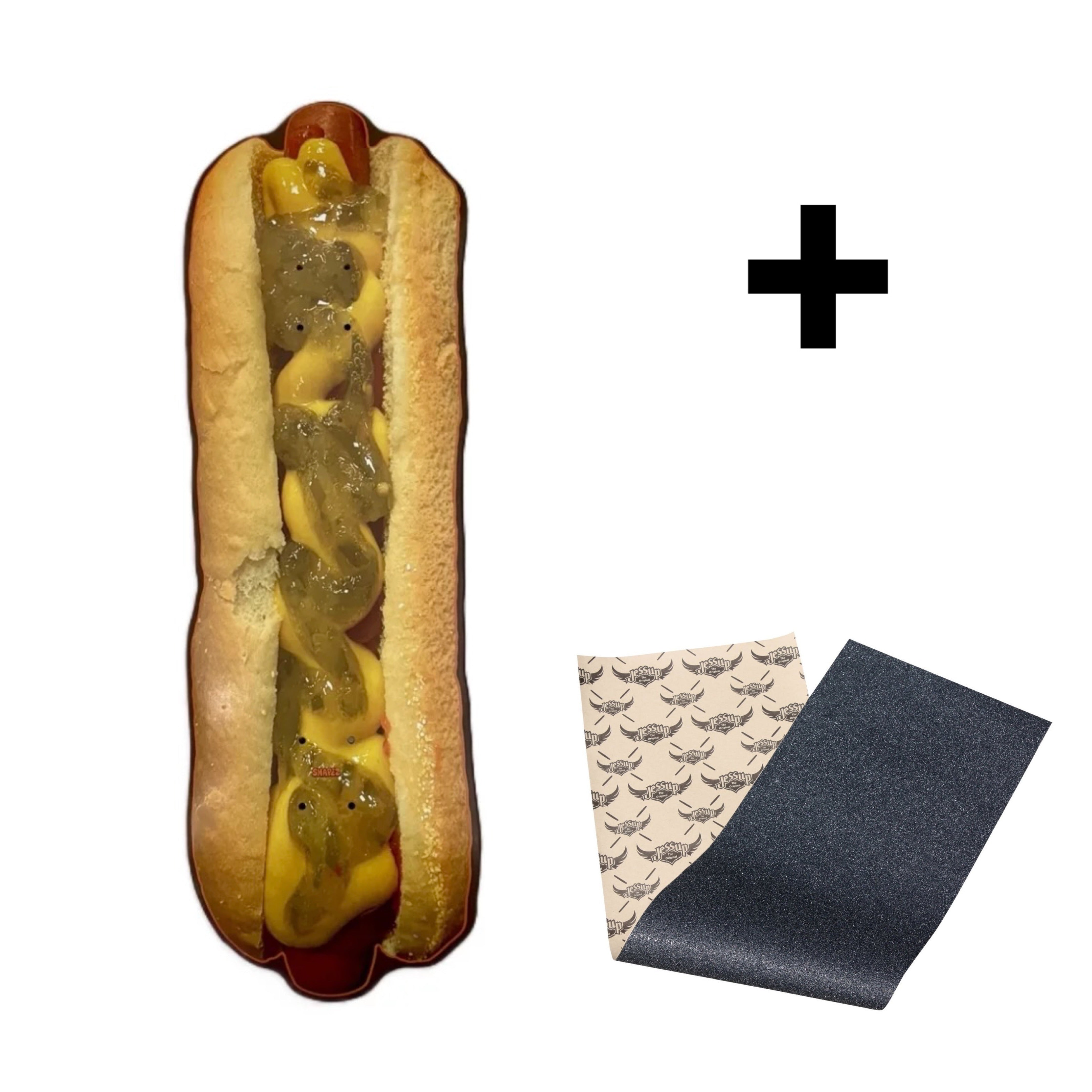 hot dog skateboard deck and grip tape