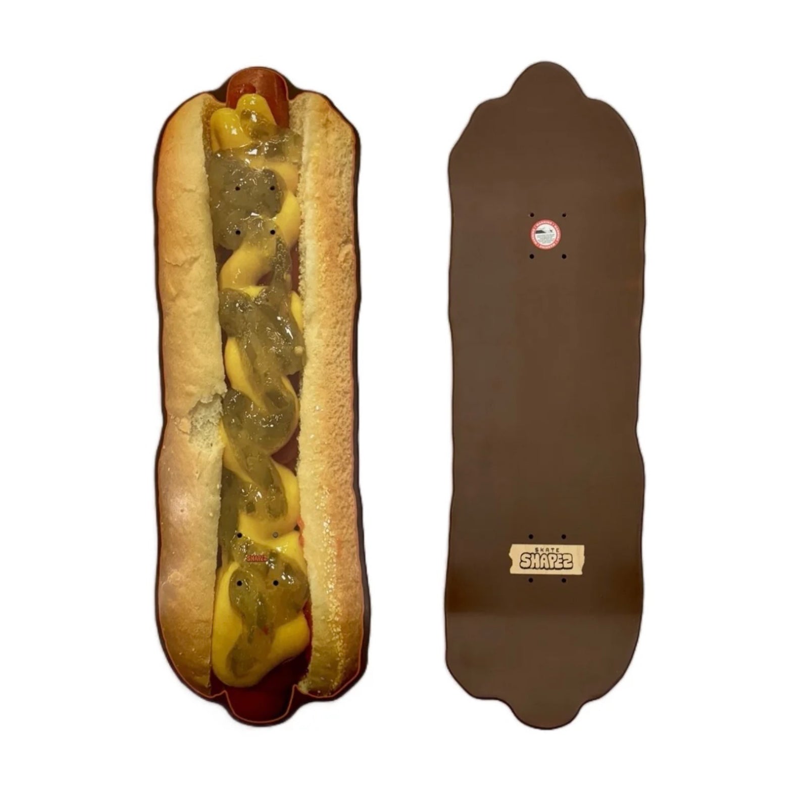 hot dog skateboard deck front and back