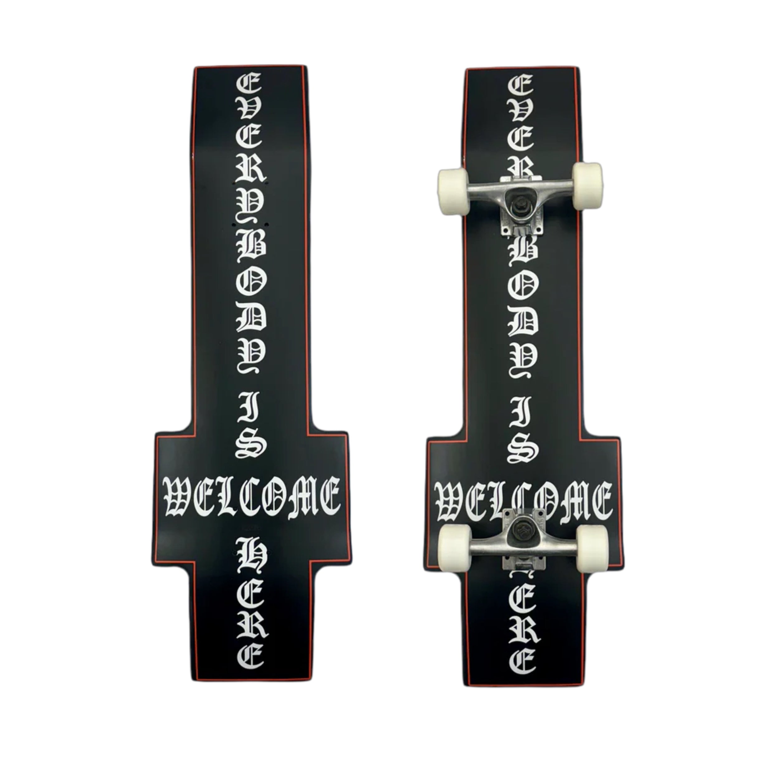 inverted cross skateboard complete set up