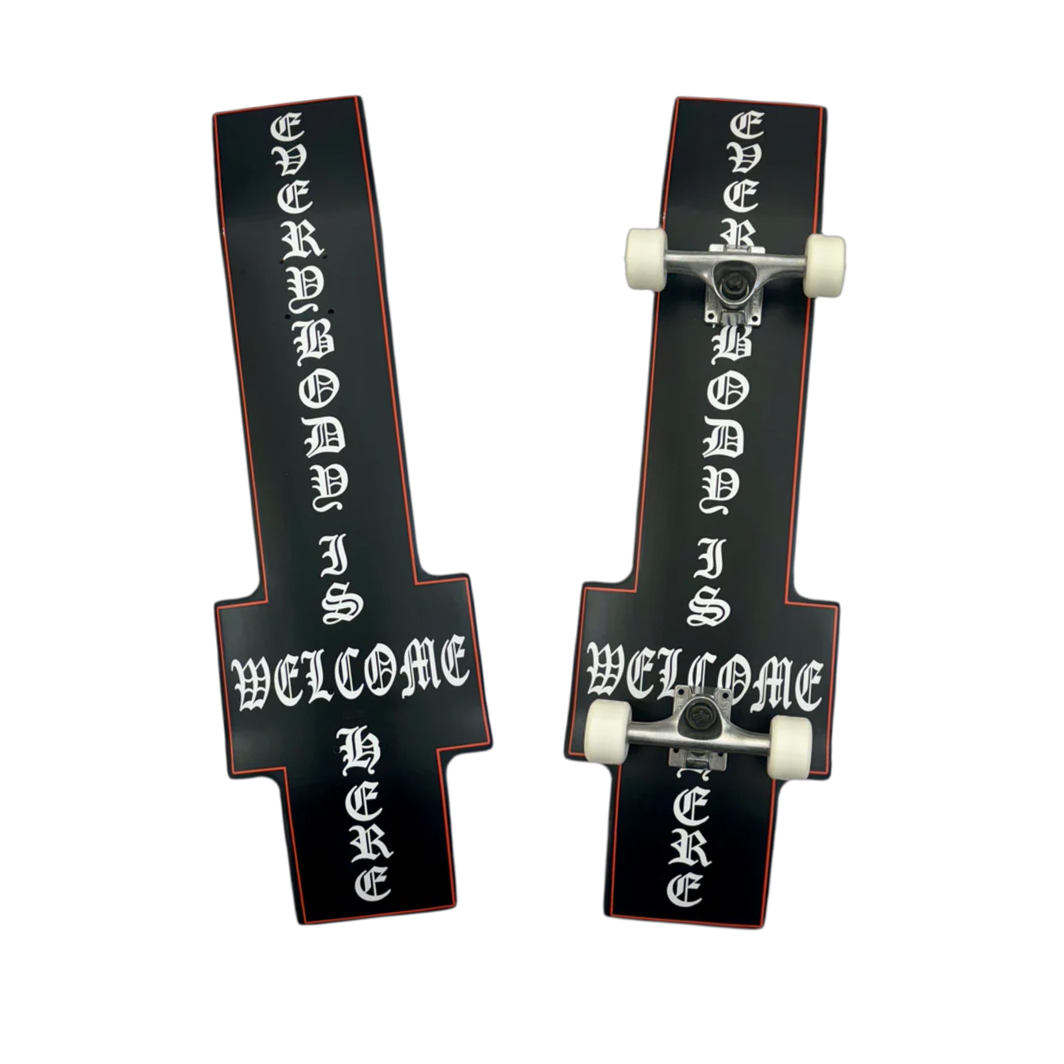 inverted cross skateboard deck