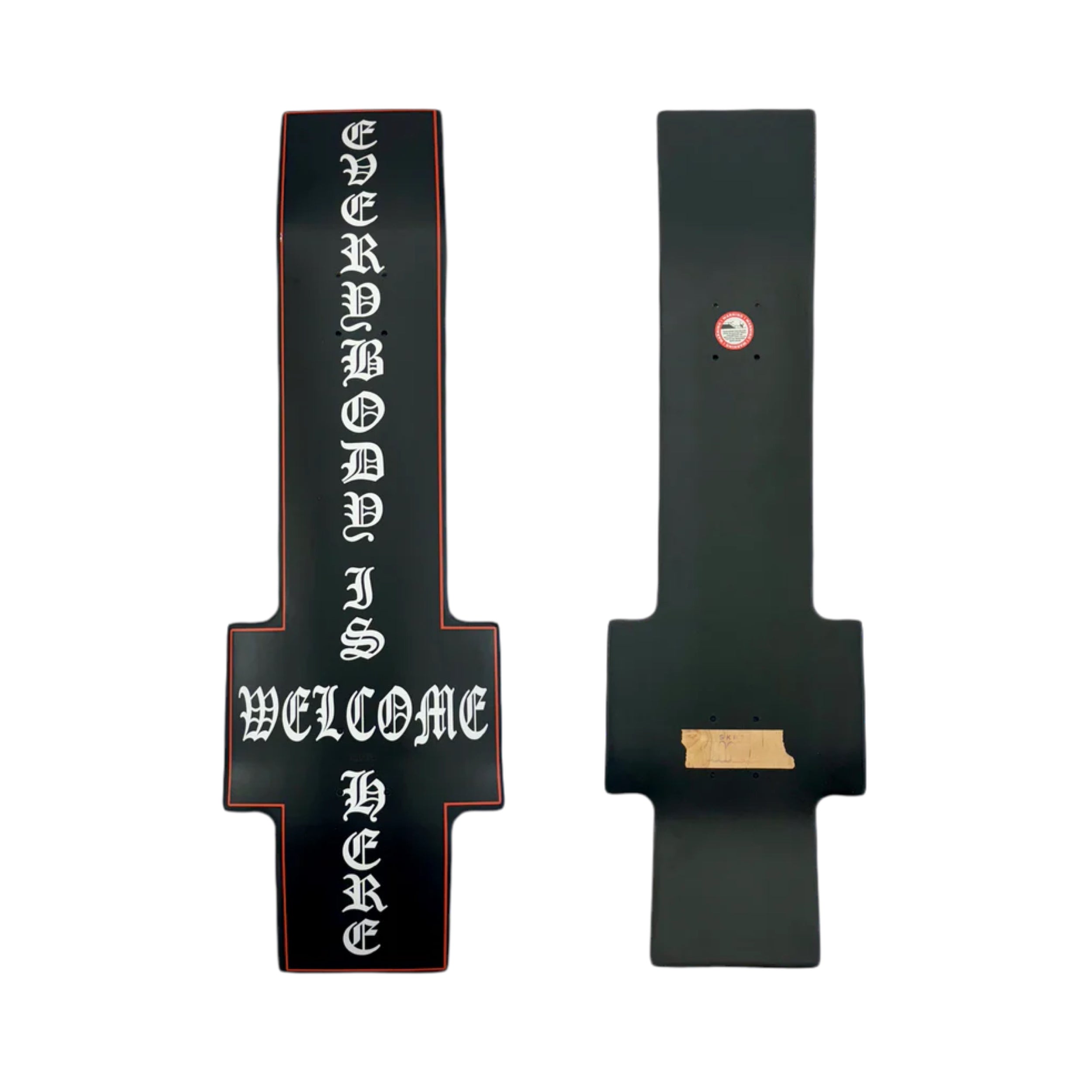 inverted cross skateboard deck front and back