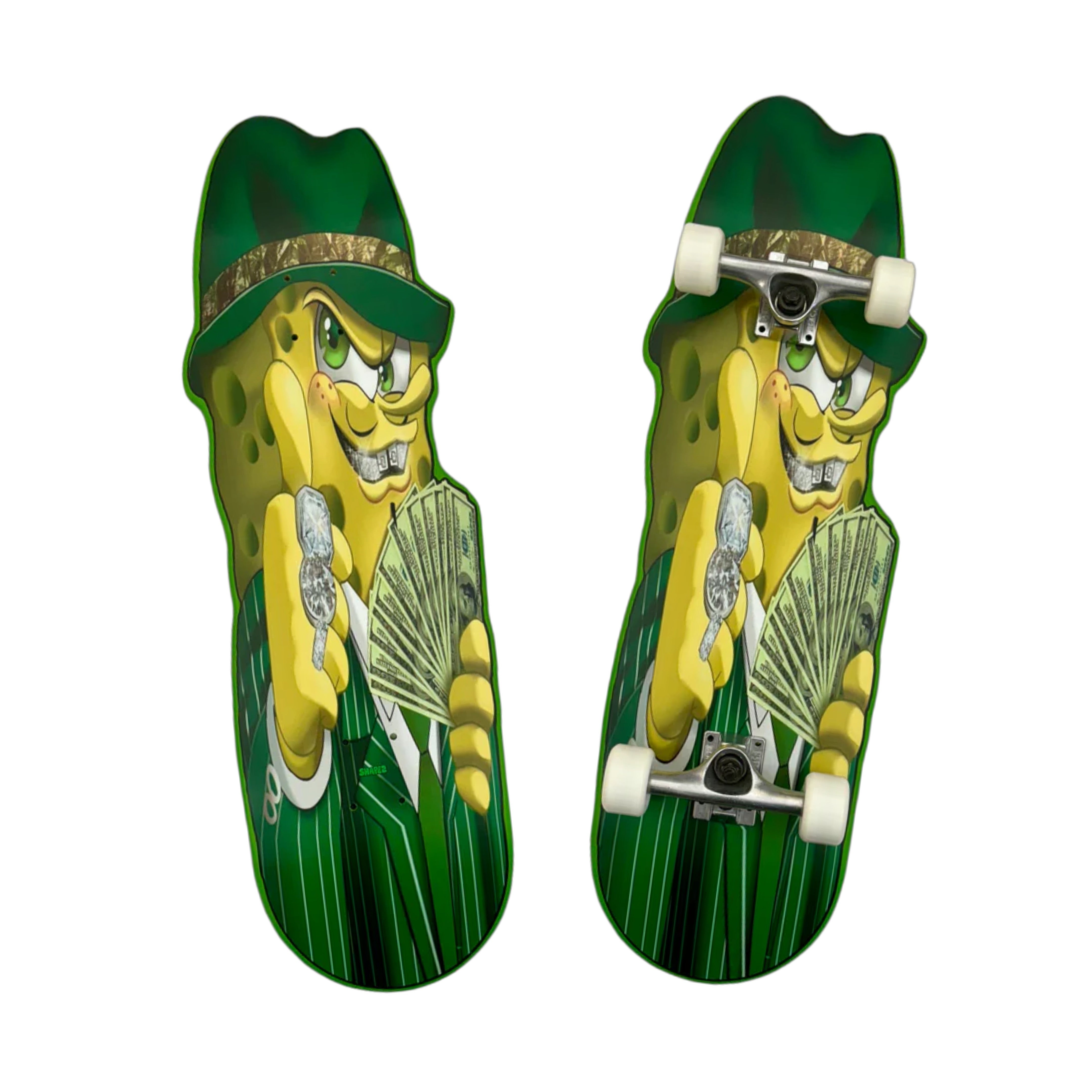 spounge shaped skateboard deck