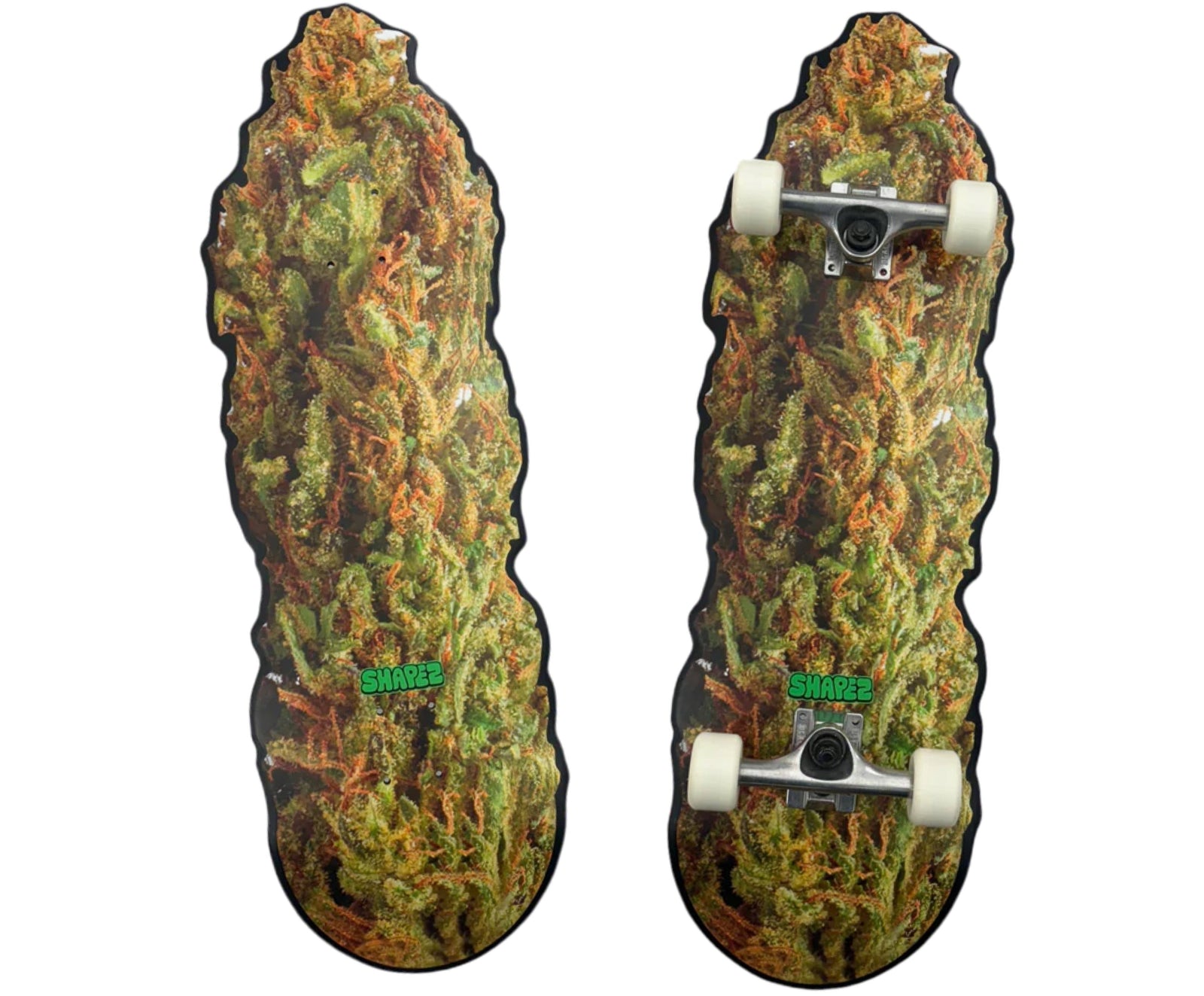 weed nug shaped skateboard deck